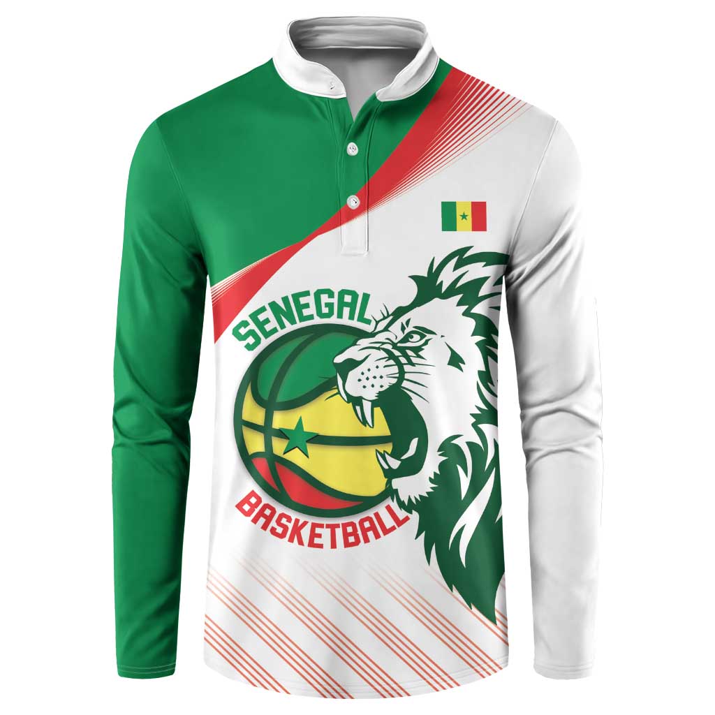 Senegal Basketball Custom Button Sweatshirt Come On Lions - Wonder Print Shop