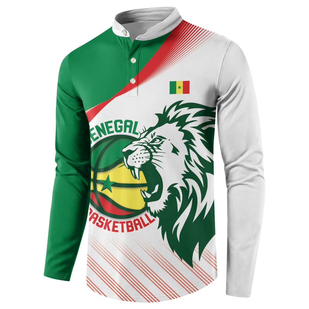 Senegal Basketball Custom Button Sweatshirt Come On Lions - Wonder Print Shop