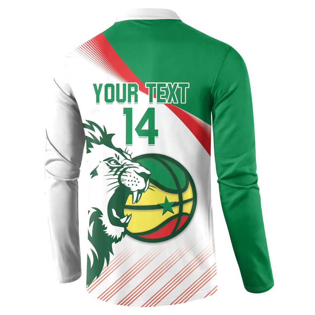 Senegal Basketball Custom Button Sweatshirt Come On Lions - Wonder Print Shop