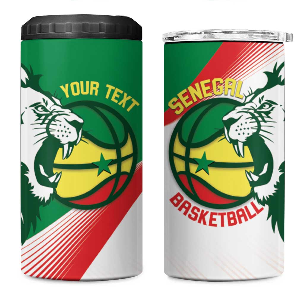 Senegal Basketball Custom 4 in 1 Can Cooler Tumbler Come On Lions - Wonder Print Shop