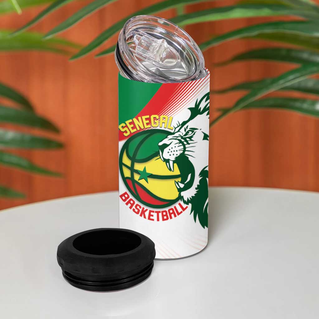 Senegal Basketball Custom 4 in 1 Can Cooler Tumbler Come On Lions - Wonder Print Shop