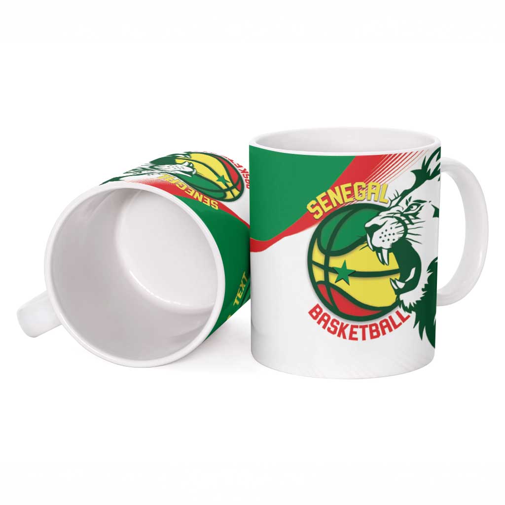 Senegal Basketball Custom Ceramic Mug Come On Lions - Wonder Print Shop