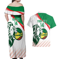 Senegal Basketball Custom Couples Matching Off Shoulder Maxi Dress and Hawaiian Shirt Come On Lions - Wonder Print Shop
