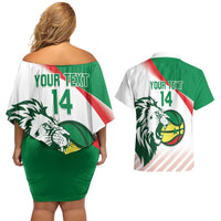 Senegal Basketball Custom Couples Matching Off Shoulder Short Dress and Hawaiian Shirt Come On Lions - Wonder Print Shop