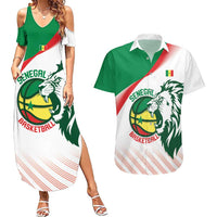 Senegal Basketball Custom Couples Matching Summer Maxi Dress and Hawaiian Shirt Come On Lions - Wonder Print Shop
