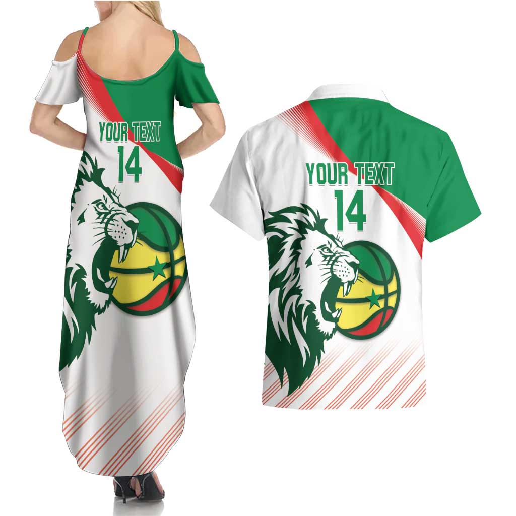 Senegal Basketball Custom Couples Matching Summer Maxi Dress and Hawaiian Shirt Come On Lions - Wonder Print Shop