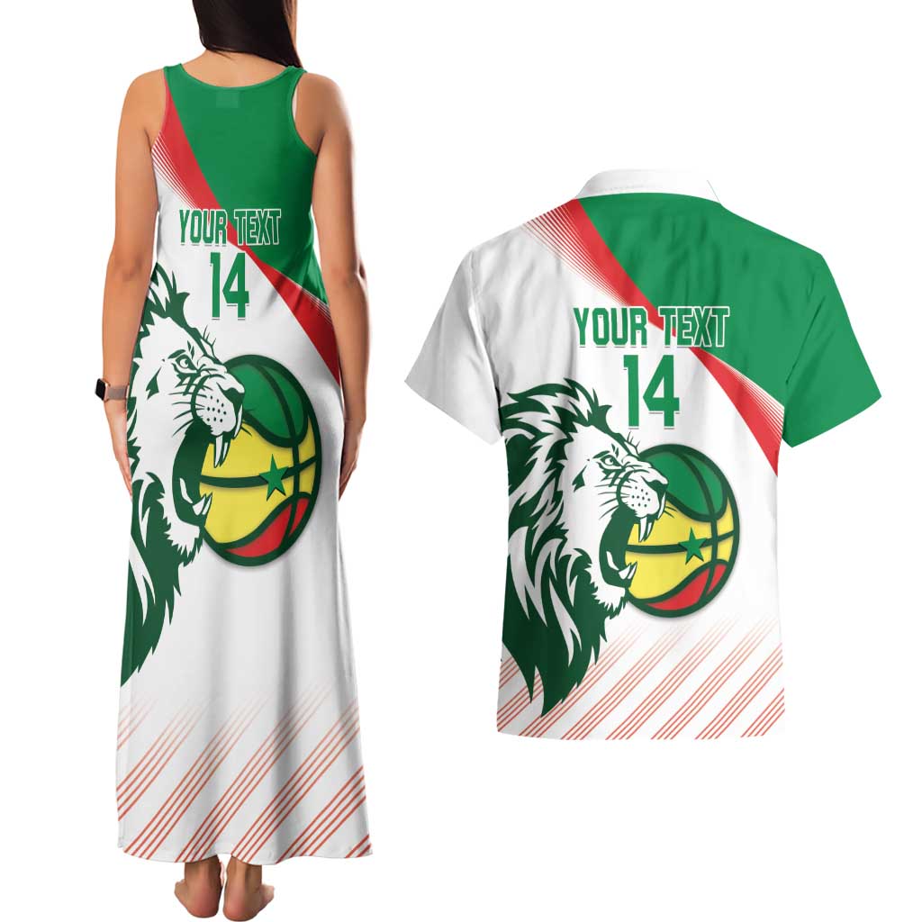 Senegal Basketball Custom Couples Matching Tank Maxi Dress and Hawaiian Shirt Come On Lions - Wonder Print Shop