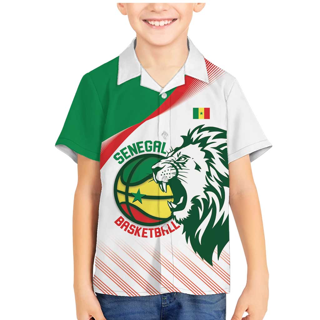 Senegal Basketball Custom Family Matching Mermaid Dress and Hawaiian Shirt Come On Lions - Wonder Print Shop