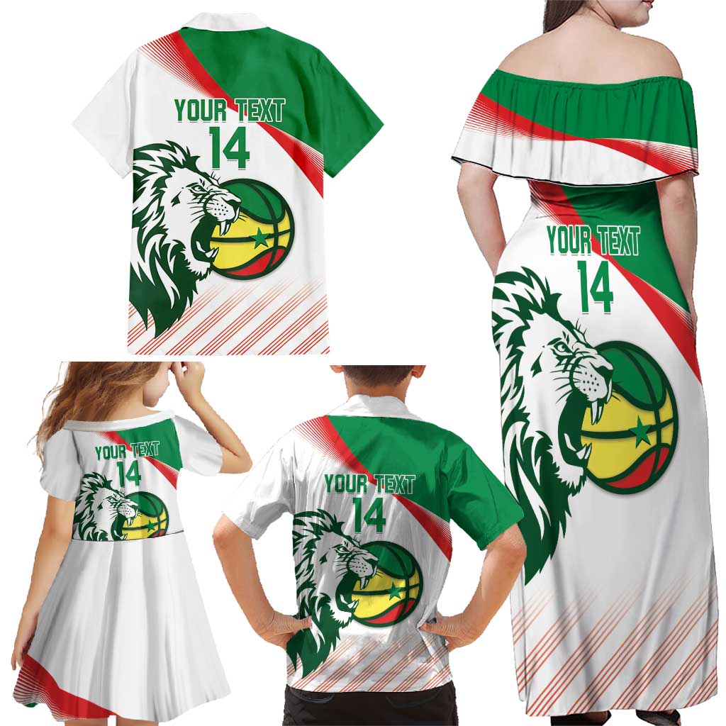 Senegal Basketball Custom Family Matching Off Shoulder Maxi Dress and Hawaiian Shirt Come On Lions - Wonder Print Shop