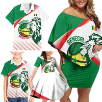 Senegal Basketball Custom Family Matching Off Shoulder Short Dress and Hawaiian Shirt Come On Lions - Wonder Print Shop