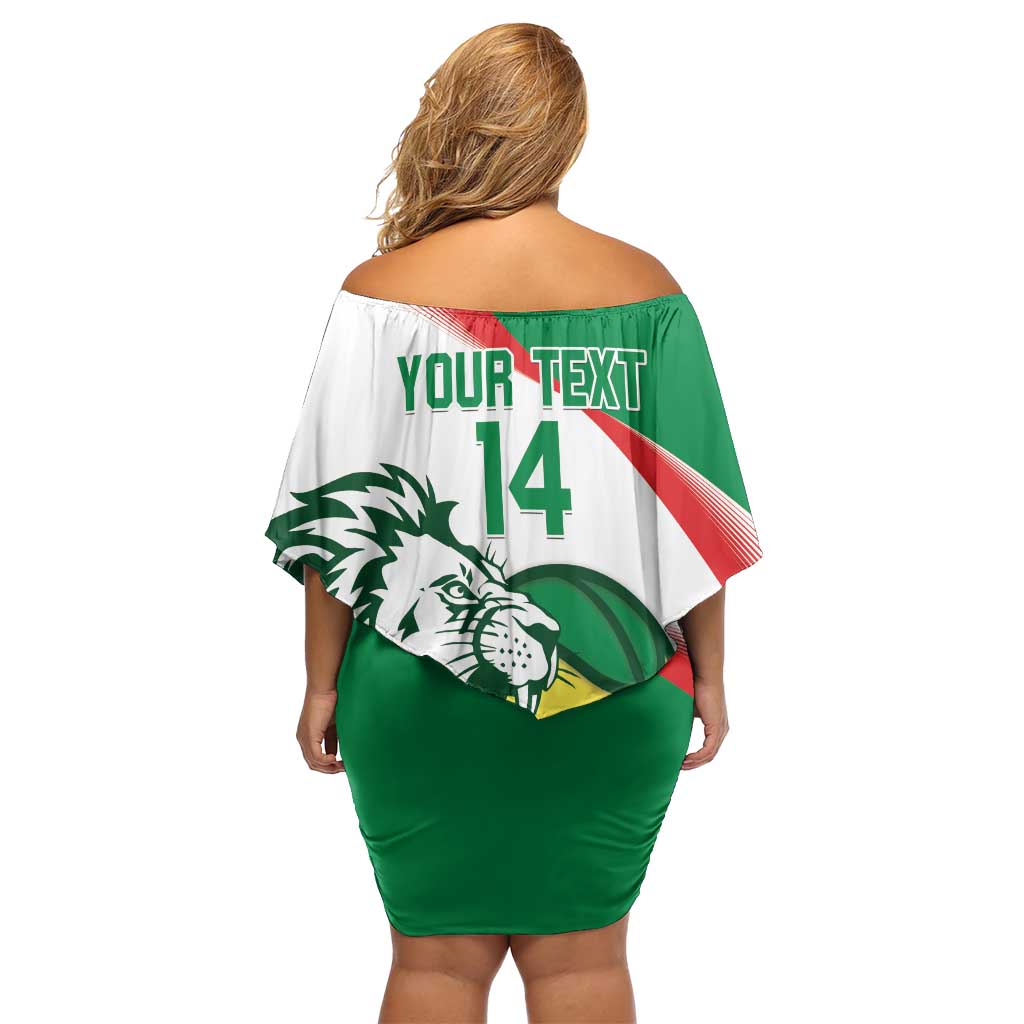 Senegal Basketball Custom Family Matching Off Shoulder Short Dress and Hawaiian Shirt Come On Lions - Wonder Print Shop