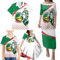 Senegal Basketball Custom Family Matching Puletasi and Hawaiian Shirt Come On Lions - Wonder Print Shop