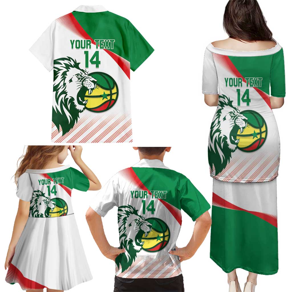 Senegal Basketball Custom Family Matching Puletasi and Hawaiian Shirt Come On Lions - Wonder Print Shop