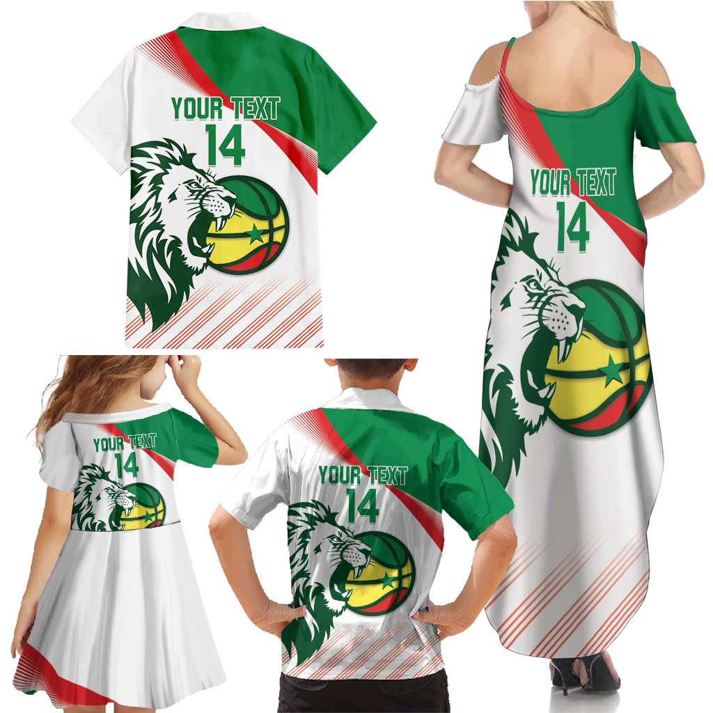 Senegal Basketball Custom Family Matching Summer Maxi Dress and Hawaiian Shirt Come On Lions - Wonder Print Shop