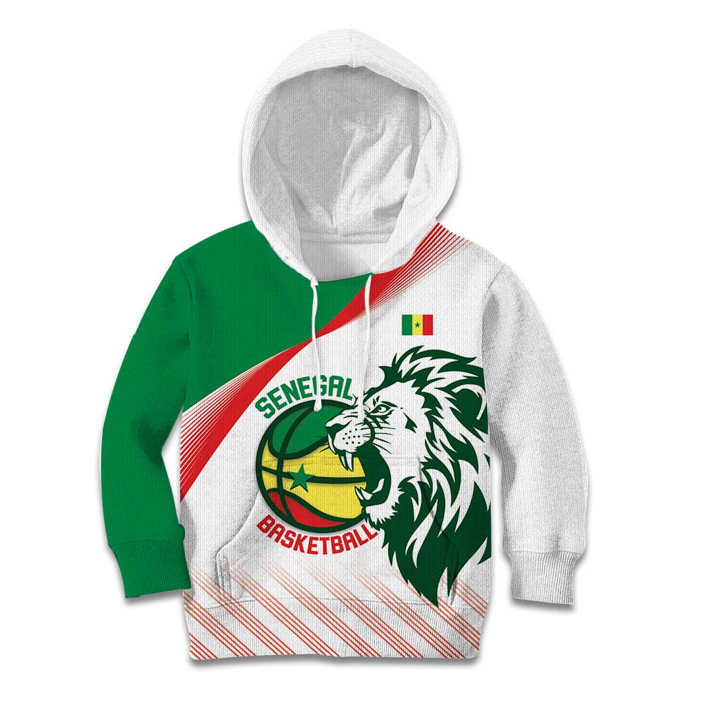 Senegal Basketball Custom Kid Hoodie Come On Lions - Wonder Print Shop