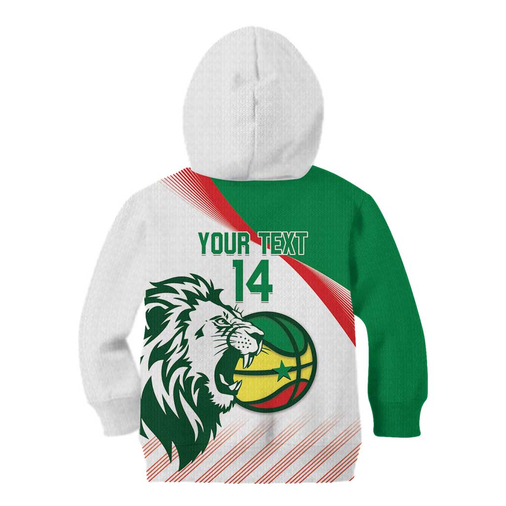 Senegal Basketball Custom Kid Hoodie Come On Lions - Wonder Print Shop