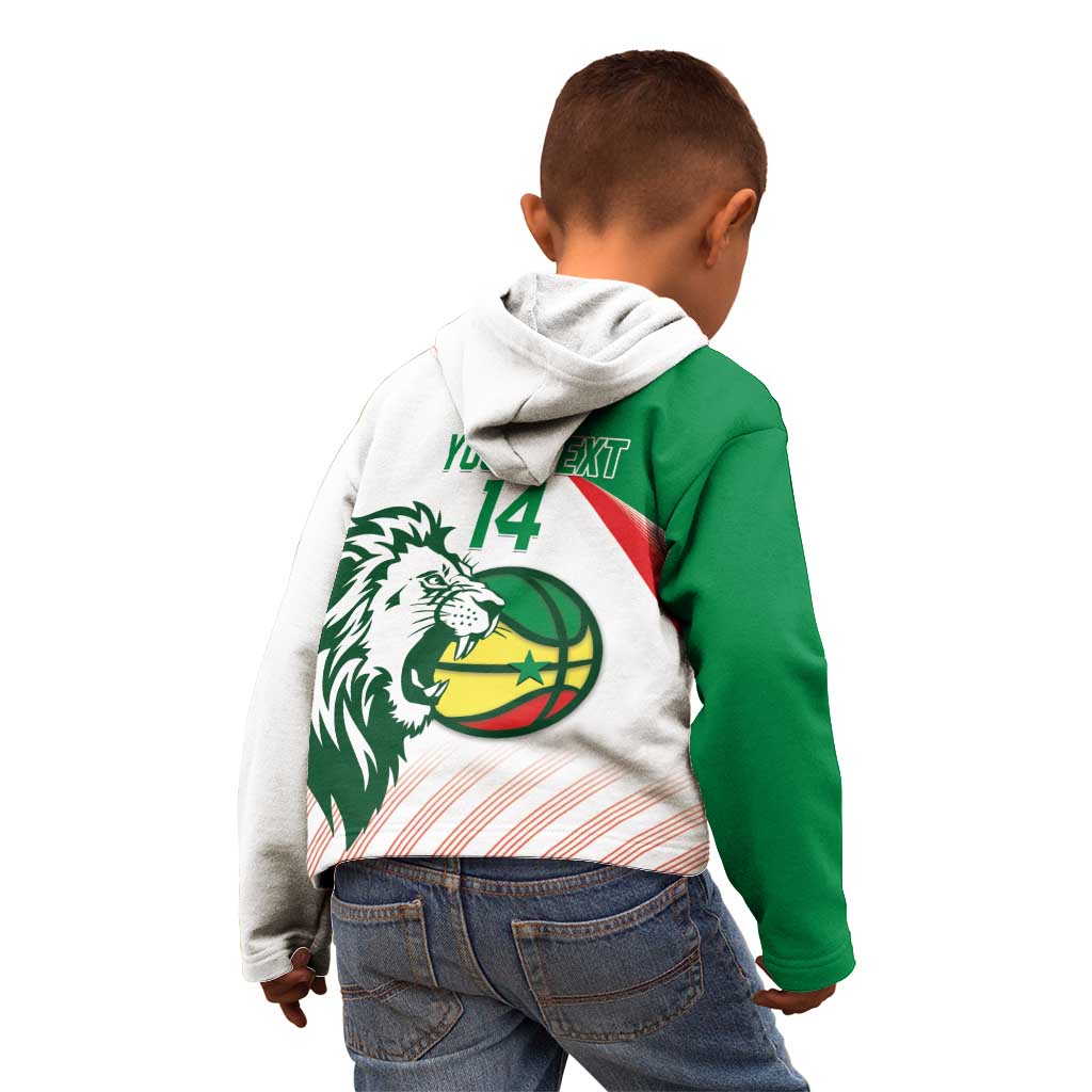 Senegal Basketball Custom Kid Hoodie Come On Lions - Wonder Print Shop