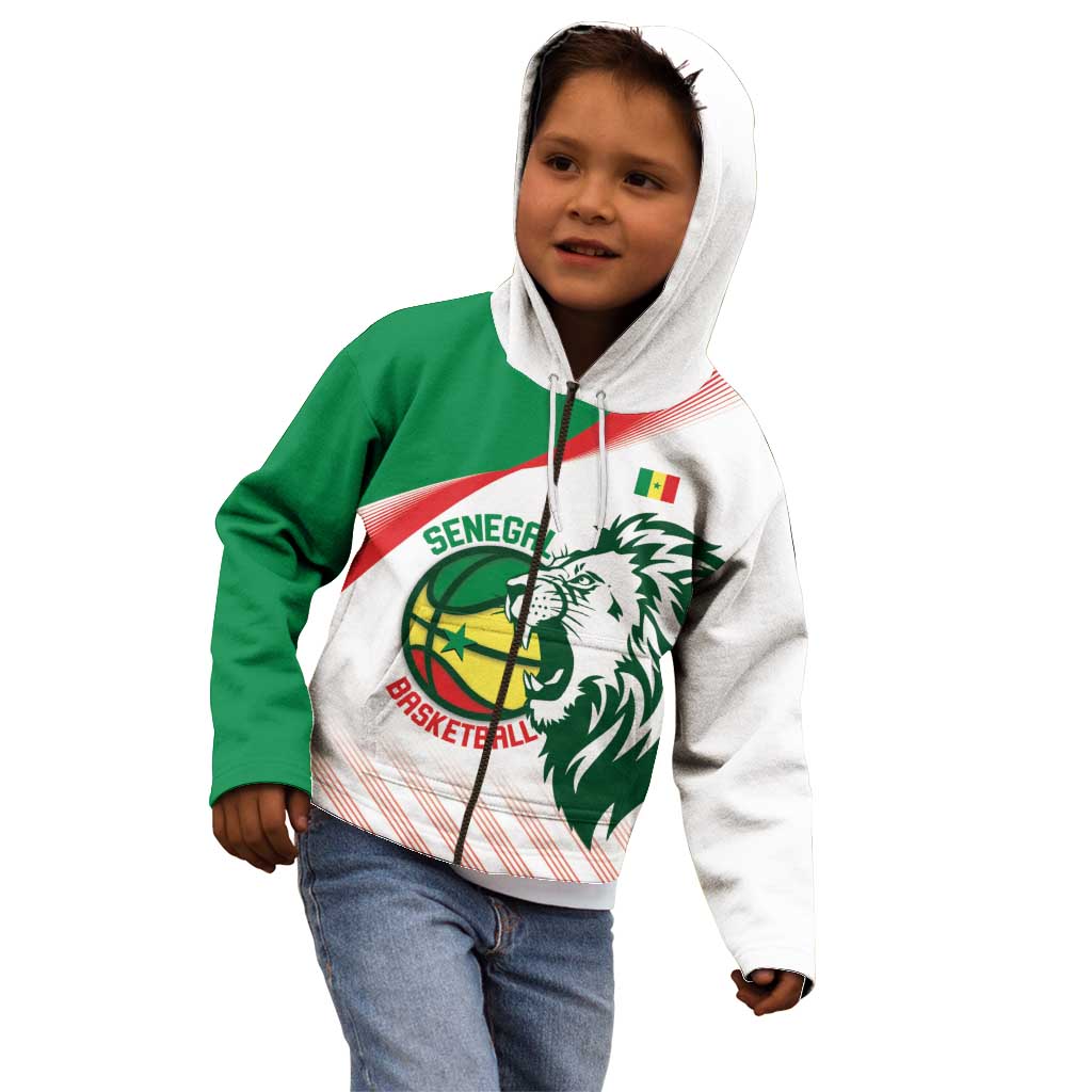 Senegal Basketball Custom Kid Hoodie Come On Lions - Wonder Print Shop