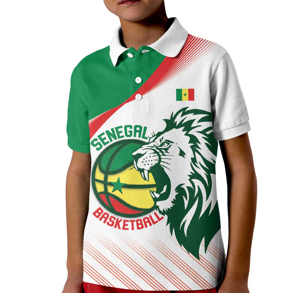 Senegal Basketball Custom Kid Polo Shirt Come On Lions - Wonder Print Shop