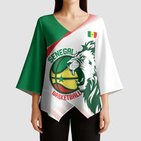 Senegal Basketball Custom Kimono Sleeve Blouse Come On Lions - Wonder Print Shop