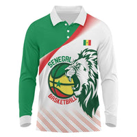 Senegal Basketball Custom Long Sleeve Polo Shirt Come On Lions - Wonder Print Shop