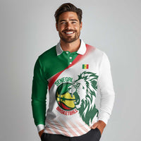 Senegal Basketball Custom Long Sleeve Polo Shirt Come On Lions - Wonder Print Shop