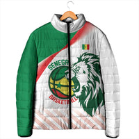 Senegal Basketball Custom Padded Jacket Come On Lions - Wonder Print Shop