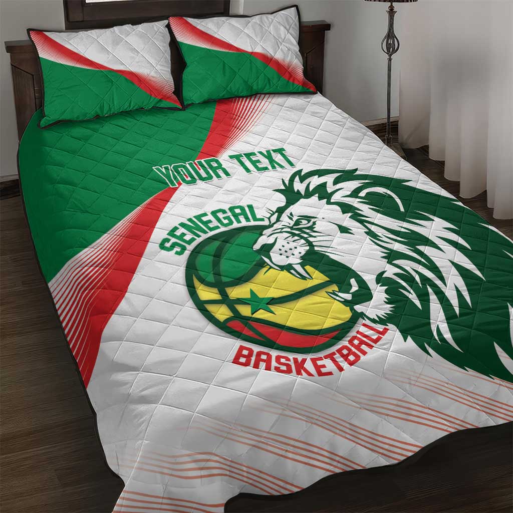 Senegal Basketball Custom Quilt Bed Set Come On Lions - Wonder Print Shop