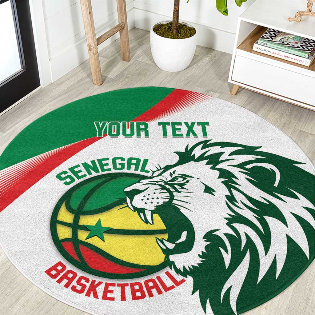 Senegal Basketball Custom Round Carpet Come On Lions - Wonder Print Shop