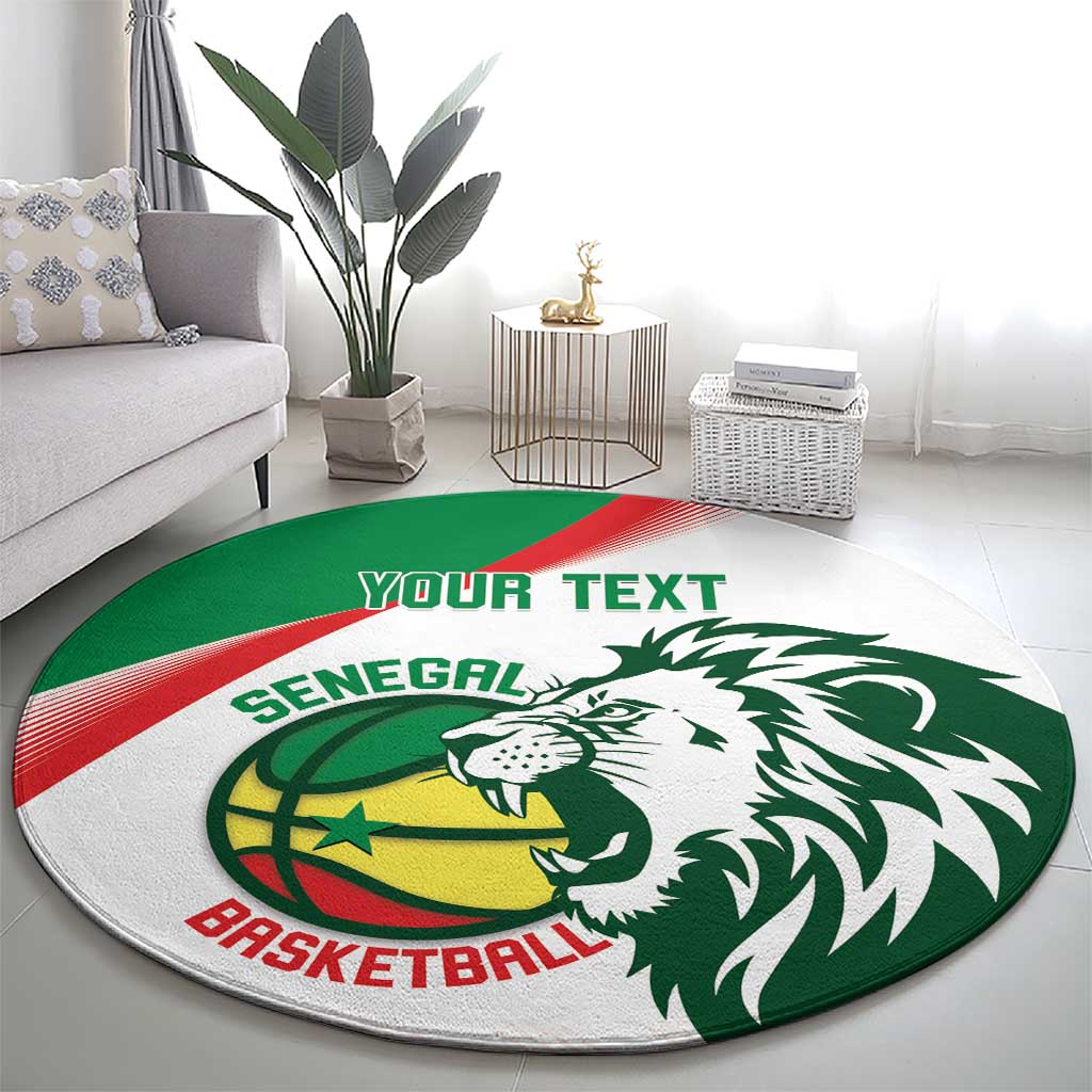 Senegal Basketball Custom Round Carpet Come On Lions - Wonder Print Shop