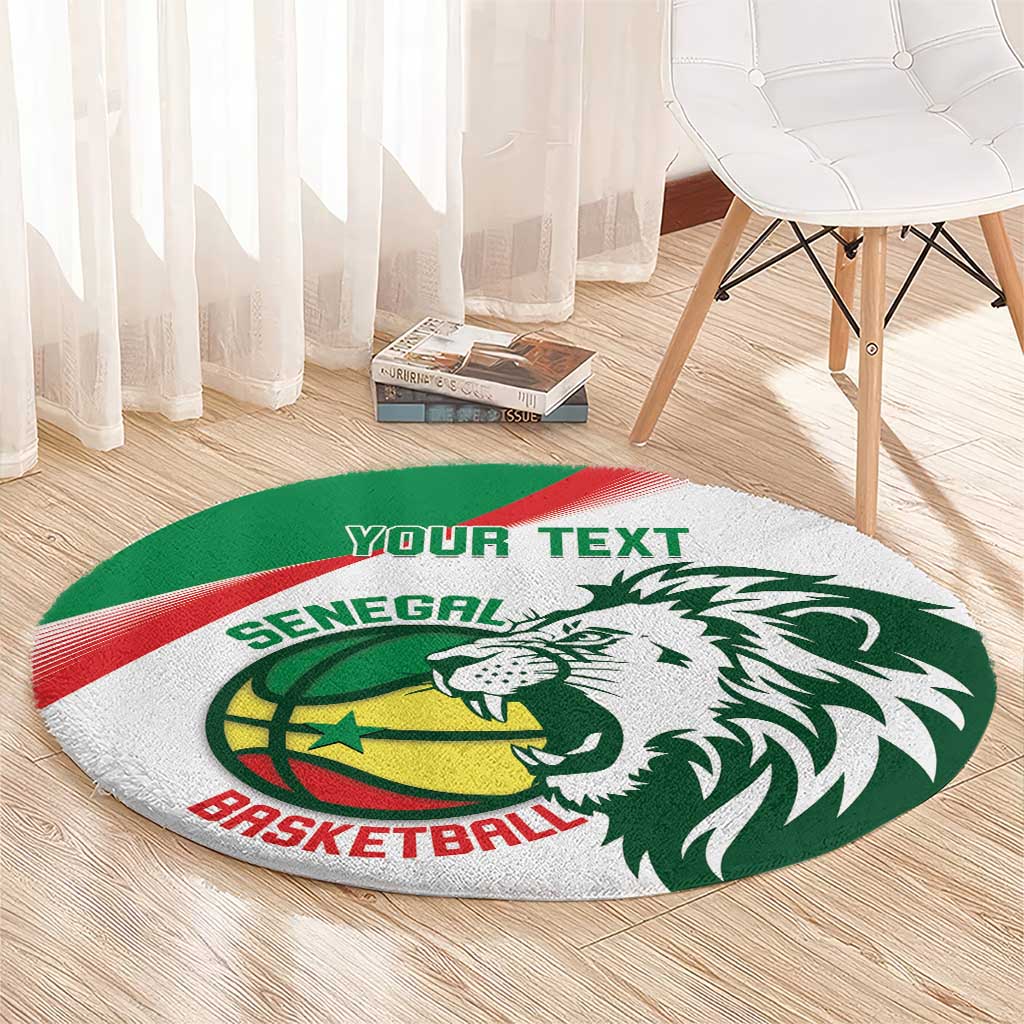 Senegal Basketball Custom Round Carpet Come On Lions - Wonder Print Shop