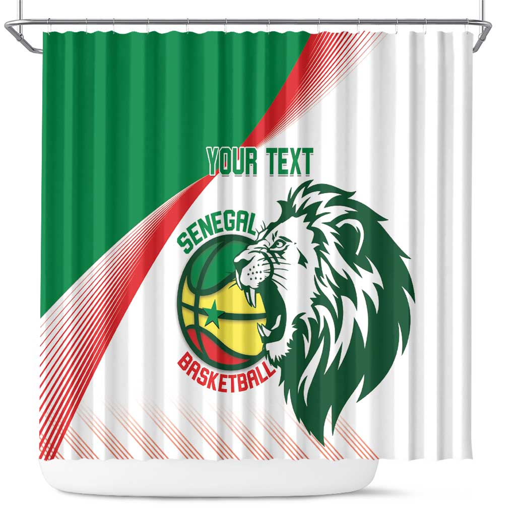 Senegal Basketball Custom Shower Curtain Come On Lions - Wonder Print Shop