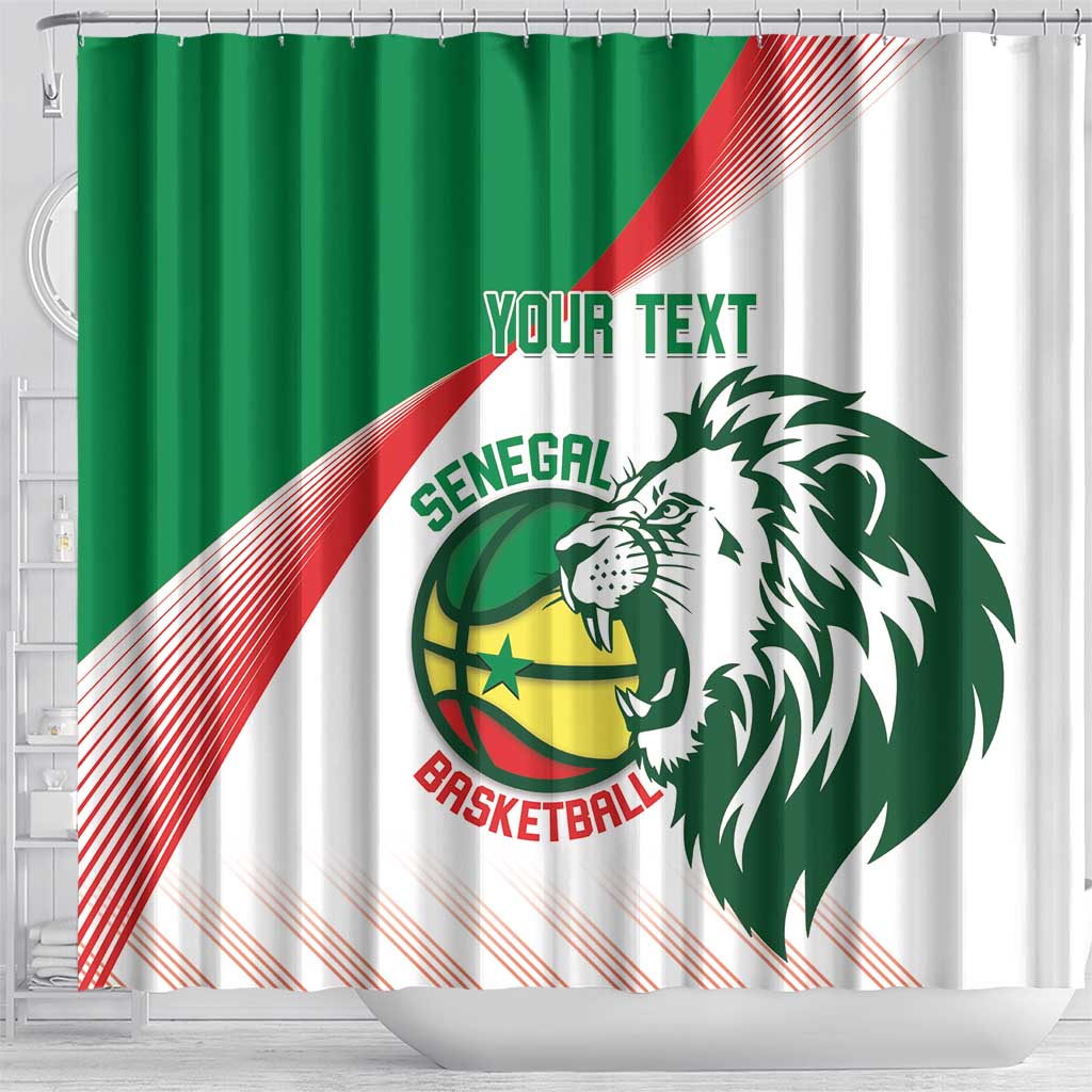 Senegal Basketball Custom Shower Curtain Come On Lions - Wonder Print Shop