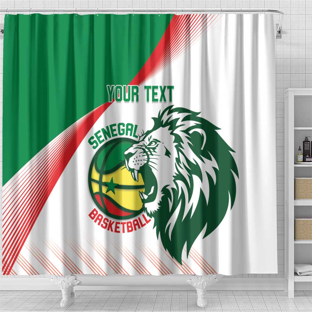 Senegal Basketball Custom Shower Curtain Come On Lions - Wonder Print Shop