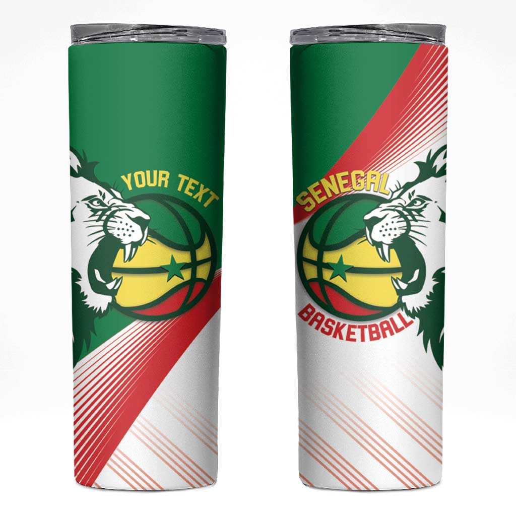 Senegal Basketball Custom Skinny Tumbler Come On Lions - Wonder Print Shop