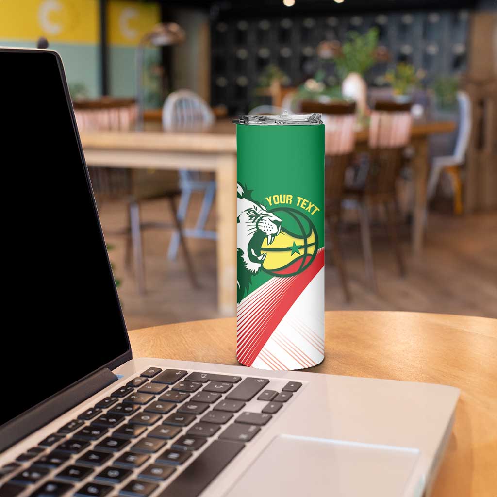 Senegal Basketball Custom Skinny Tumbler Come On Lions - Wonder Print Shop