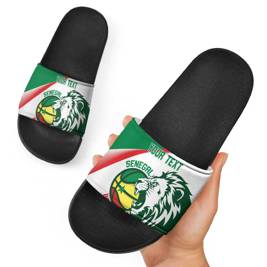 Senegal Basketball Custom Slide Sandals Come On Lions - Wonder Print Shop