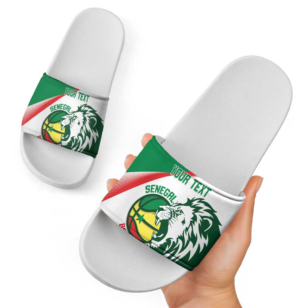 Senegal Basketball Custom Slide Sandals Come On Lions - Wonder Print Shop
