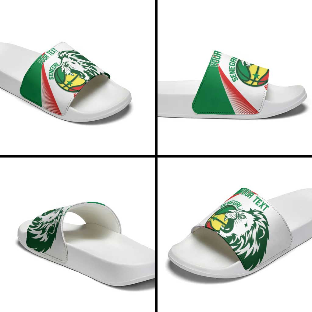 Senegal Basketball Custom Slide Sandals Come On Lions - Wonder Print Shop