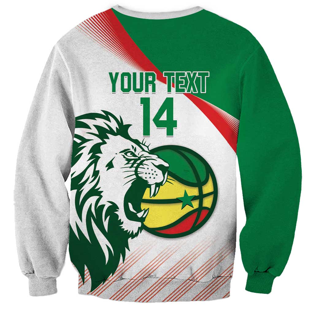 Senegal Basketball Custom Sweatshirt Come On Lions - Wonder Print Shop