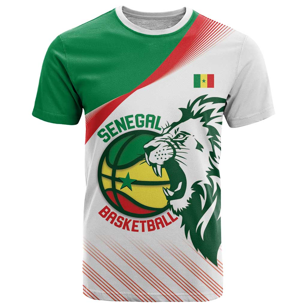 Senegal Basketball Custom T Shirt Come On Lions - Wonder Print Shop
