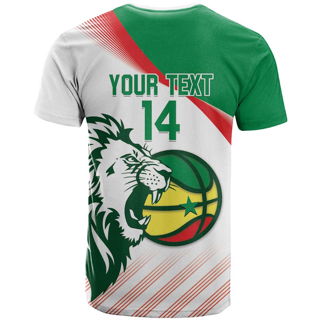 Senegal Basketball Custom T Shirt Come On Lions - Wonder Print Shop