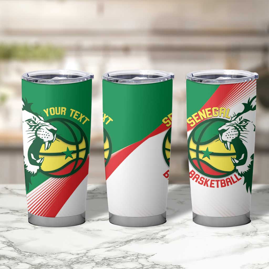Senegal Basketball Custom Tumbler Cup Come On Lions - Wonder Print Shop