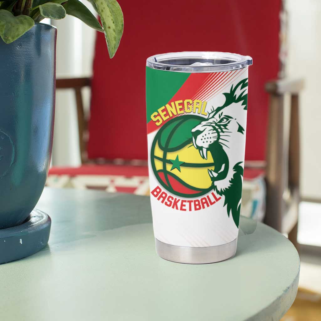 Senegal Basketball Custom Tumbler Cup Come On Lions - Wonder Print Shop