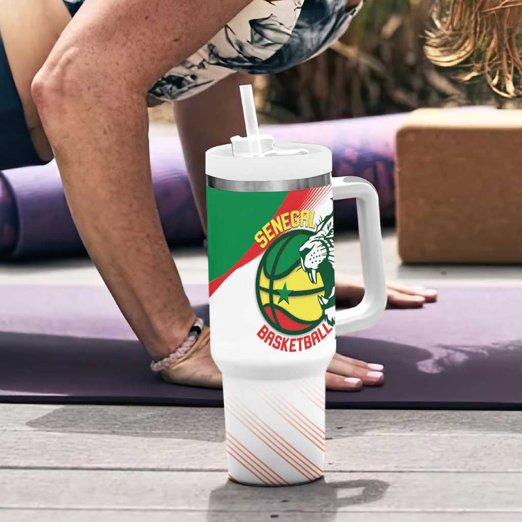 Senegal Basketball Custom Tumbler With Handle Come On Lions - Wonder Print Shop
