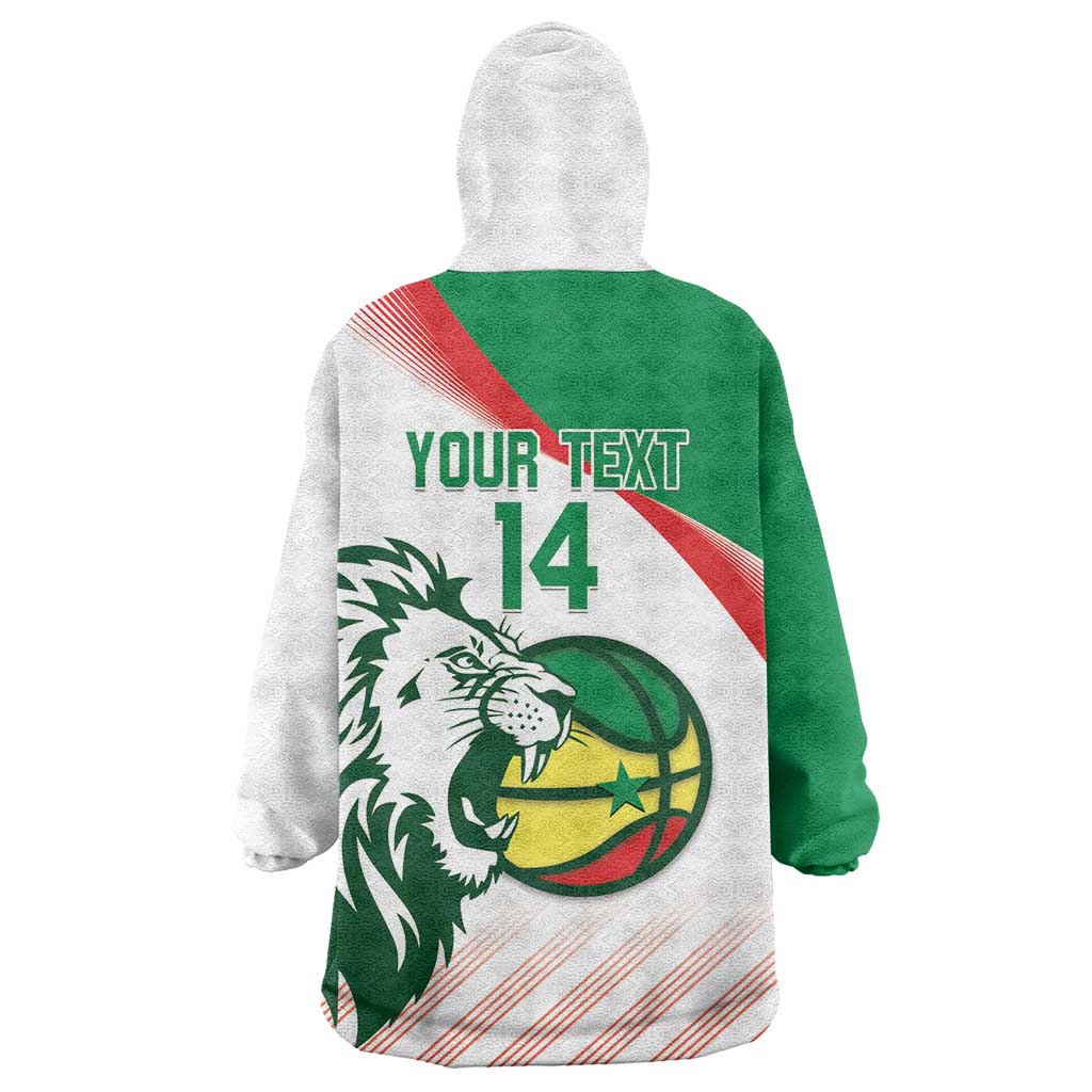 Senegal Basketball Custom Wearable Blanket Hoodie Come On Lions - Wonder Print Shop