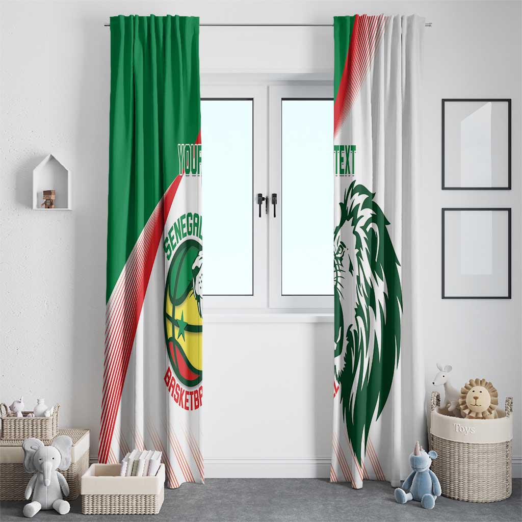 Senegal Basketball Custom Window Curtain Come On Lions - Wonder Print Shop