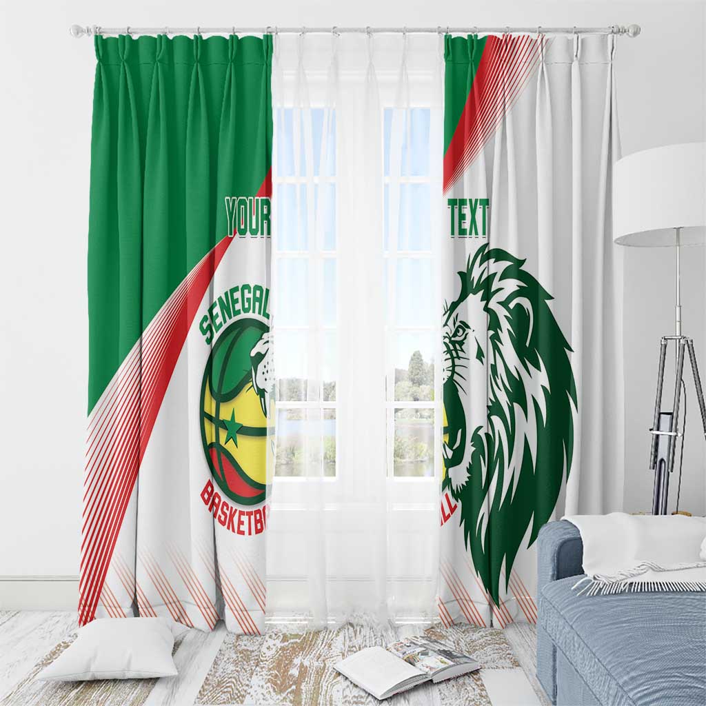 Senegal Basketball Custom Window Curtain Come On Lions - Wonder Print Shop