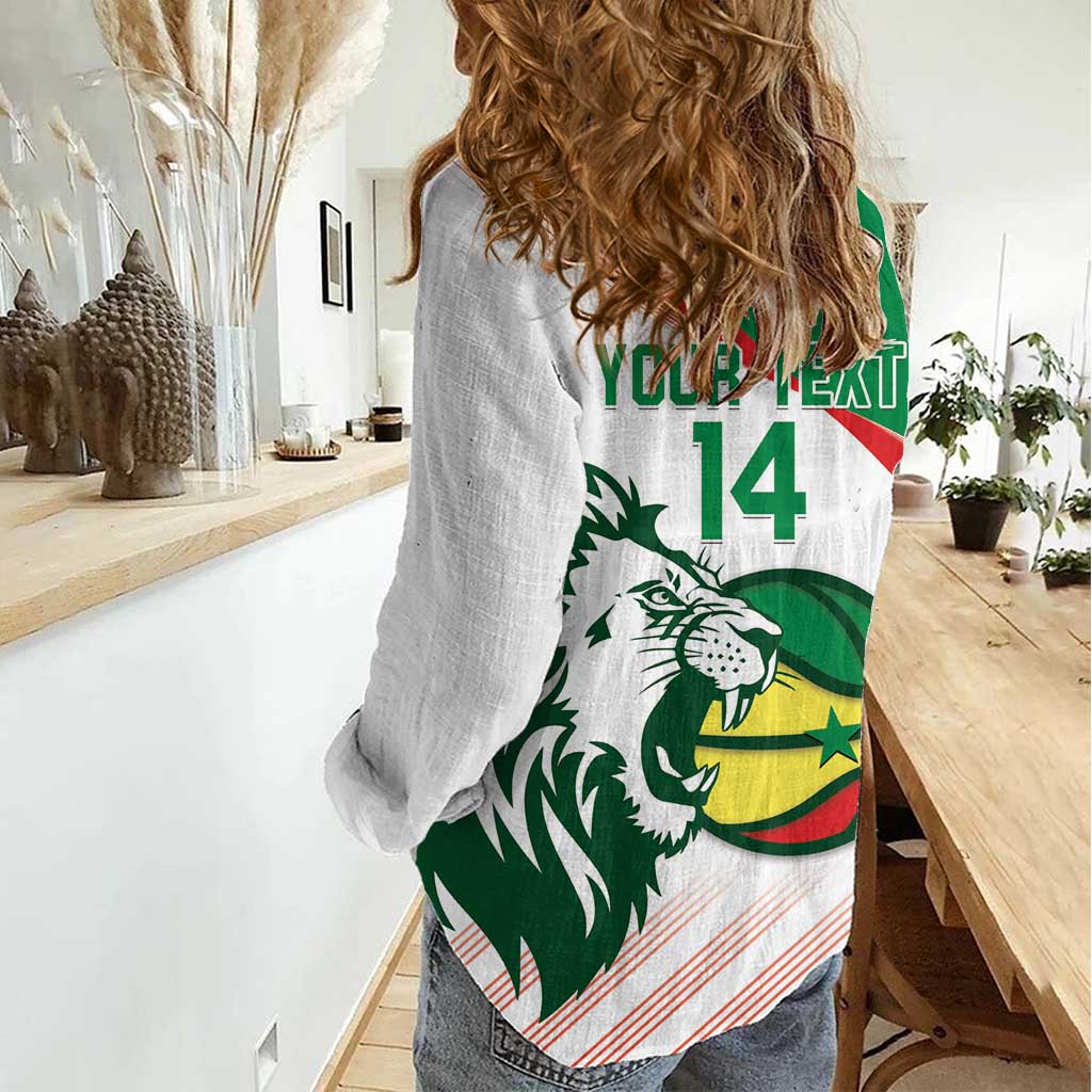 Senegal Basketball Custom Women Casual Shirt Come On Lions - Wonder Print Shop