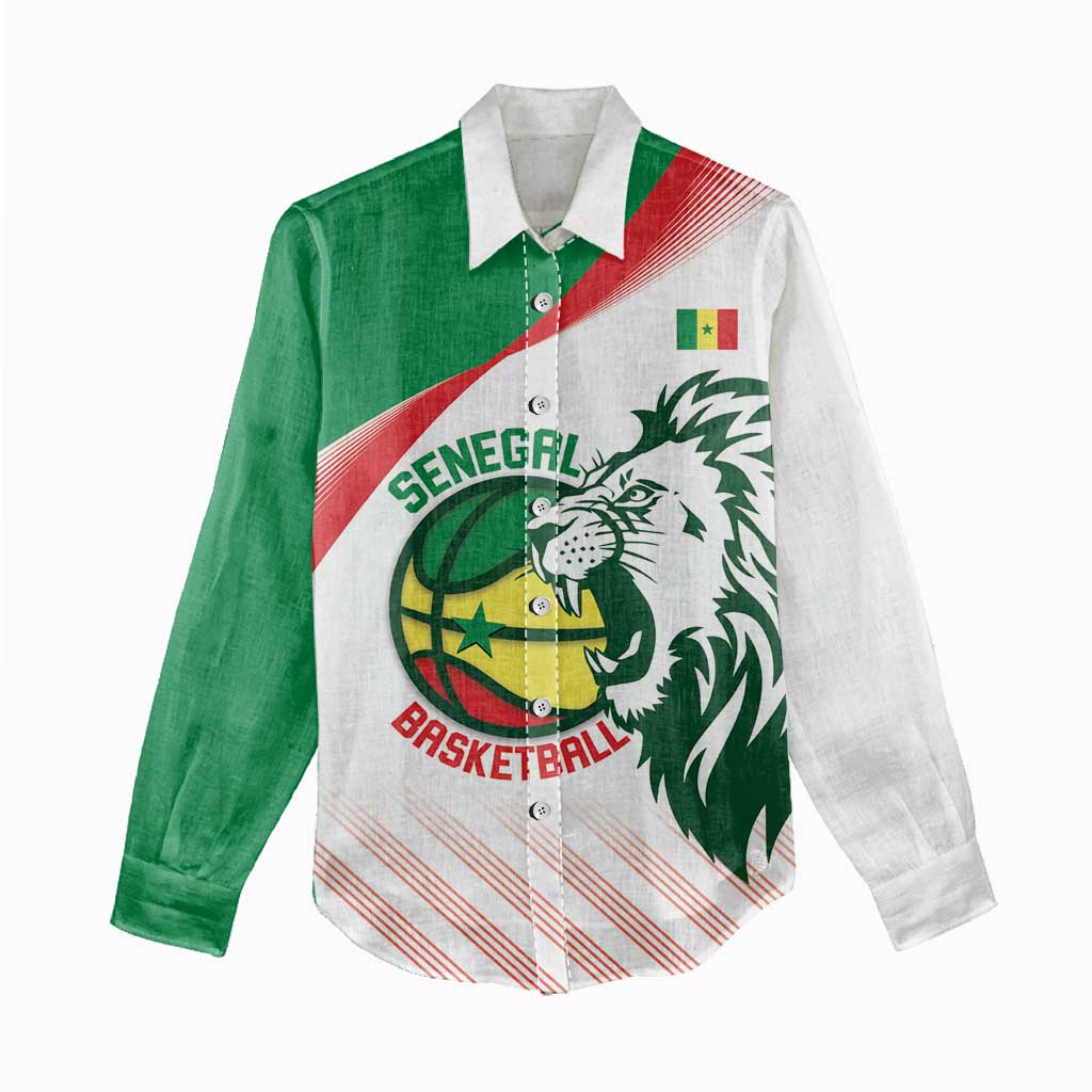 Senegal Basketball Custom Women Casual Shirt Come On Lions - Wonder Print Shop